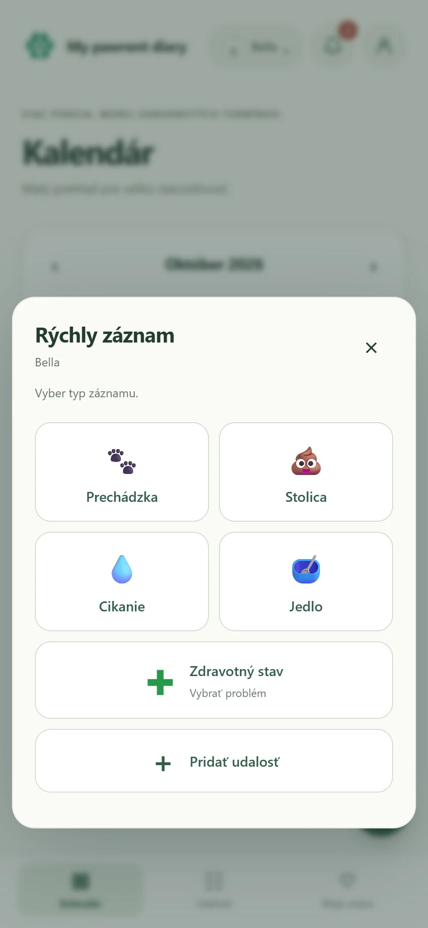 My pawrent diary — Rýchly záznam